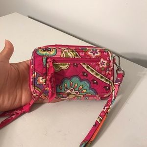 Vera Bradley Zip Up Pink Floral Wallet/Wristlet
